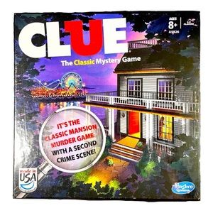 New Clue The Classic Mansion Murder
Board Game with 2nd Crime
Scene Hasbro